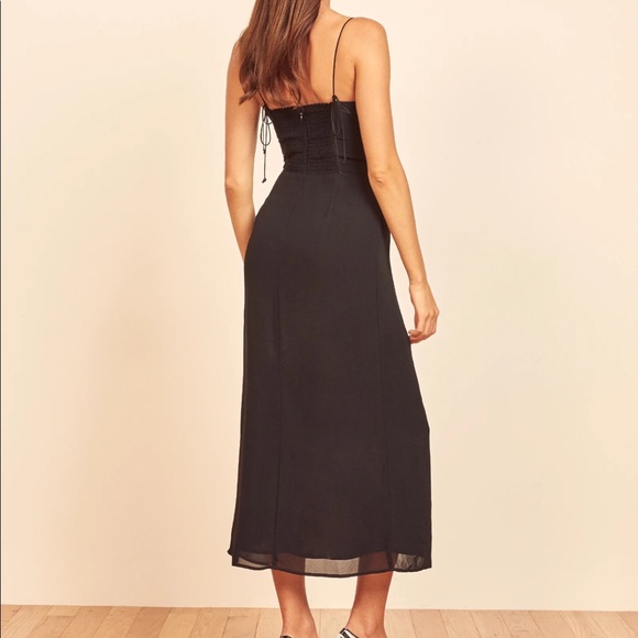 NWOT Reformation Petites Kourtney Dress in Black - Picture 2 of 5